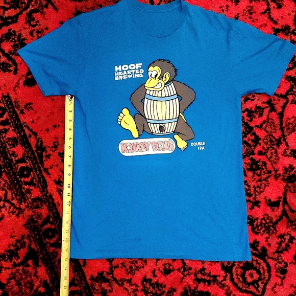 Hoof Hearted Brewing Konkey Dong Shirt, Men's Medium, Blue, RARE, Ohio Beer - Picture 5 of 6
